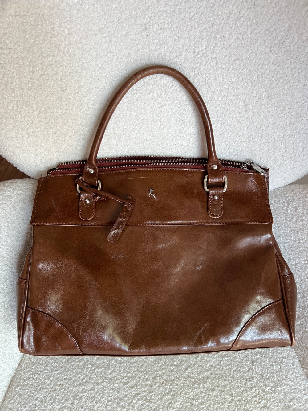 Brown Leather Tote Handbag